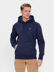 Tommy Jeans Bluza Regular Fleece DM0DM09593 Granatowy Regular Fit. Niebieskie bluzy nierozpinane męskie Tommy Jeans, m, bez wzorów, z jeansu, bez ramiączek, bez kaptura. Za 229.99 zł.