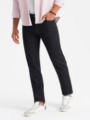Klasyczne męskie spodnie jeansowe REGULAR FIT – czarne V2 - Rozmiar: M. Czarne sztyblety męskie Ombre Clothing, z bawełny, bez obcasa, bez zapięcia. W wyprzedaży za 134.99 zł.