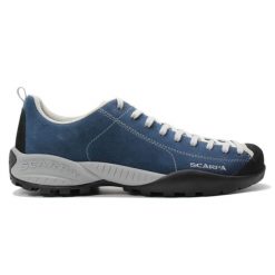 Buty turystyczne męskie niskie Scarpa MOJITO. Niebieskie buty zimowe męskie Scarpa, bez wzorów, z materiału, sportowe, bez obcasa, bez zapięcia. Za 905.00 zł.