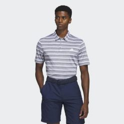 Two-Color Striped Polo Shirt. Białe koszulki polo męskie ADIDAS, m, bez wzorów, z materiału, eleganckie, bez kołnierzyka, bez ramiączek. Za 212.35 zł.