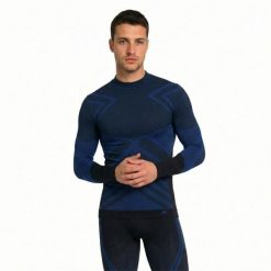 Koszulka termoaktywna męska Risalti Energy High Neck. Niebieskie bielizna termoaktywna męska Aulp, m, bez wzorów, bez ramiączek. W wyprzedaży za 119.99 zł.