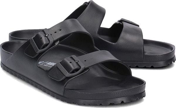 Birkenstock Klapki męskie Arizona czarne r. 44. Czarne klapki i japonki męskie Birkenstock, bez wzorów. Za 211.38 zł.