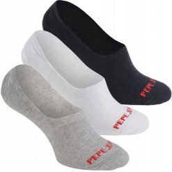 Skarpetki treningowe Pepe Jeans PMU10652 stopki. Białe buty treningowe męskie Pepe Jeans, bez wzorów, z jeansu, bez zapięcia, na fitness i siłownię. Za 49.00 zł.
