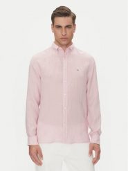 Tommy Hilfiger Koszula MW0MW34602 Różowy Regular Fit. Czerwone koszule męskie Tommy Hilfiger, m, bez wzorów, ze lnu, bez kołnierzyka, bez ramiączek. Za 269.99 zł.