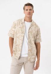 Koszula z wzorem, Comfort Fit, C-STIM. Brązowe koszule męskie Volcano, na lato, m, bez wzorów, z materiału, bez kołnierzyka, bez ramiączek. Za 109.99 zł.