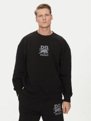 HUGO Bluza Dahrain_RB 50542806 Czarny Regular Fit. Czarne bluzy nierozpinane męskie Hugo, m, bez wzorów, z bawełny, bez ramiączek, bez kaptura. Za 249.99 zł.