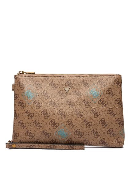 Guess Saszetka PMMICT P5438 Brązowy. Brązowe saszetki męskie Guess, z aplikacjami, ze skóry. Za 159.99 zł.