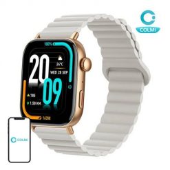 Smartwatch Colmi C8 Max z magnetycznym paskiem (złoty). Żółte smartbandy Colmi. Za 79.00 zł.