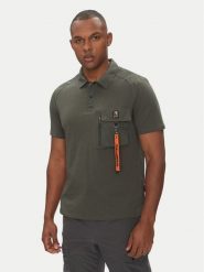 Parajumpers Polo Rescue 25SMPMPORE10 Zielony Regular Fit. Zielone koszulki polo męskie Parajumpers, l, bez wzorów, z bawełny, bez kołnierzyka, bez ramiączek. Za 399.99 zł.