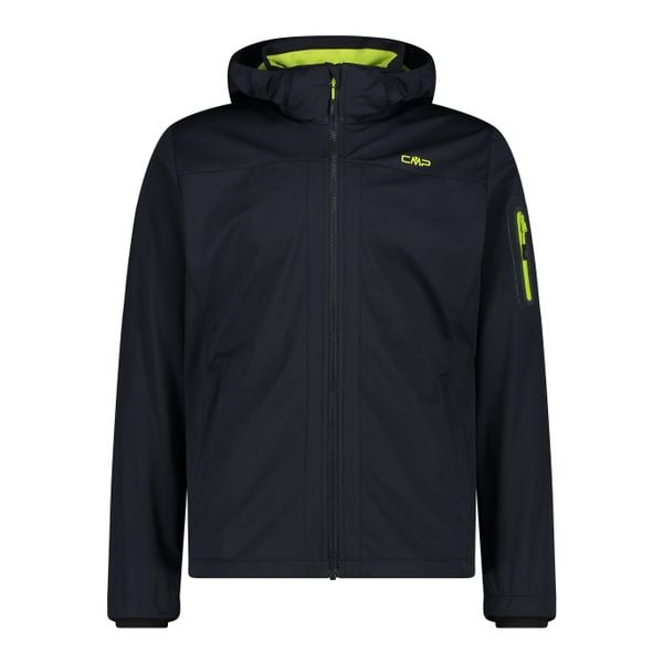 Kurtka turystyczna z kapturem CMP. Czarne kurtki męskie CMP, l, bez wzorów, z softshellu, z kapturem, trekkingowe. Za 404.70 zł.