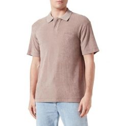 Koszulka Polo męska BOSS Pe Towel Open Brown relaxed fit brązowa (50511083-246). Brązowe koszulki polo męskie Boss, m, bez wzorów, sportowe, bez kołnierzyka, bez ramiączek. Za 289.00 zł.