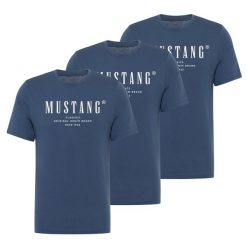 3PAK Męski T-Shirt Mustang Style Alex Dark Denim 1017329 5242. T-shirty męskie Mustang, m, bez wzorów, z denimu, bez kołnierzyka, bez ramiączek. W wyprzedaży za 119.99 zł.