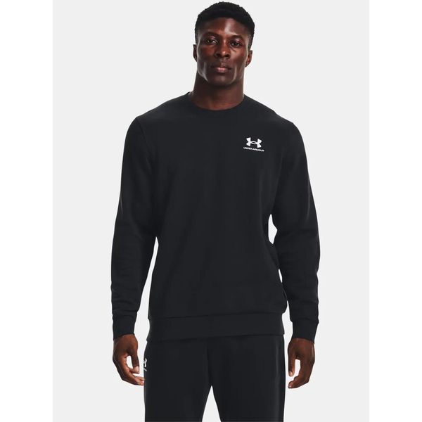 Bluza fitness męska Under Armour Essential Fleece Crew. Czarne bluzy nierozpinane męskie Under Armour, l, bez wzorów, casualowe, bez ramiączek, bez kaptura. Za 159.99 zł.