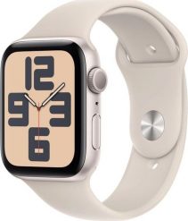 Smartwatch Apple Watch SE 2023 GPS 44mm Starlight Alu Sport M/L Beżowy (MRE53QI/A). Brązowe zegarki smartwatch Apple. Za 1,296.64 zł.