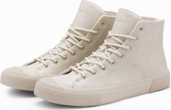 Ombre Wysokie męskie buty trampki z gumowym noskiem kremowe V1 OM-FOSH-0138 42. Białe trampki męskie Ombre, bez wzorów, z gumy, bez zapięcia. Za 179.99 zł.