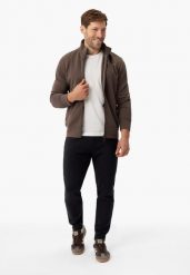 Spodnie dresowe N-KANTON. Czarne spodnie dresowe męskie Volcano, bez wzorów, z bawełny. Za 139.99 zł.