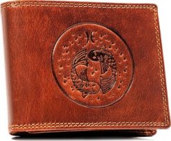 Peterson Duży, skórzany portfel męski z tłoczeniem przedstawiającym znak zodiaku - Peterson NoSize. Portfele męskie Peterson, bez wzorów. Za 107.23 zł.