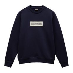 Bluza męska Napapijri B-Box Logo C. Niebieskie bluzy nierozpinane męskie Napapijri, m, bez wzorów, casualowe, bez ramiączek, bez kaptura. Za 259.99 zł.