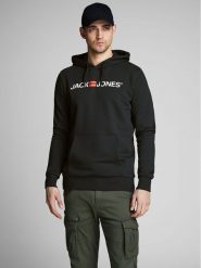 Jack & Jones Bluza Corp Old Logo 12137054 Czarny Regular Fit. Czarne bluzy nierozpinane męskie Jack & Jones, m, bez wzorów, z bawełny, bez ramiączek, bez kaptura. Za 119.99 zł.