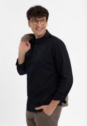 Koszula z długim rękawem K-UPLO. Czarne koszule męskie Volcano, m, bez wzorów, z bawełny, bez kołnierzyka, bez ramiączek. Za 159.99 zł.