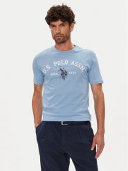 U.S. Polo Assn. T-Shirt MUP3268 Błękitny Regular Fit. Niebieskie koszulki polo męskie U.S. Polo Assn., m, bez wzorów, z bawełny, bez kołnierzyka, bez ramiączek. Za 119.99 zł.