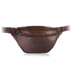 Saszetka męska nerka skórzana na pas brązowa Paolo Peruzzi SL-04-BR. Brązowe saszetki męskie bez wzorów, z materiału. Za 199.00 zł.
