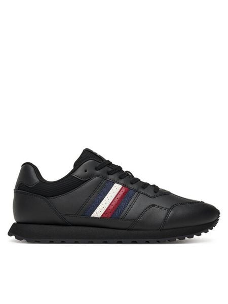 Tommy Hilfiger Sneakersy New Runner Eva Stripes FM0FM05637 Czarny. Czarne buty sportowe na co dzień męskie Tommy Hilfiger, m, bez wzorów, ze skóry, bez ramiączek, bez kaptura. Za 359.99 zł.