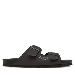Klapki Pepe Jeans. Czarne klapki i japonki męskie Pepe Jeans, bez wzorów, z jeansu. Za 189.99 zł.