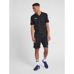 Koszulka tenisowa polo męska Hummel Go Cotton Polo. Czarne koszulki polo męskie HUMMEL, l, bez wzorów, sportowe, bez kołnierzyka, bez ramiączek. Za 99.00 zł.