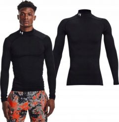 KOSZULKA MĘSKA UNDER ARMOUR CZARNA WARSTWA TERMOAKTYWNA ZIMA 1366072 r. XXL. Czarne bielizna termoaktywna męska Under Armour, m, bez wzorów, bez ramiączek. Za 149.99 zł.