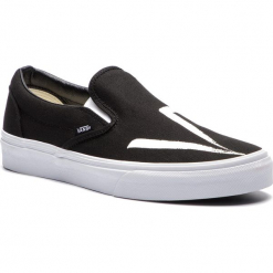 Tenisówki VANS - Ua Classic Slip-On VN0A38F7RFM1M Black/White. Czarne trampki męskie Vans, z gumy, eleganckie. W wyprzedaży za 209.00 zł.