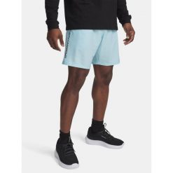 Spodenki treningowe męskie Under Armour Woven Wordmark. Niebieskie szorty sportowe męskie Under Armour, bez wzorów. Za 111.41 zł.
