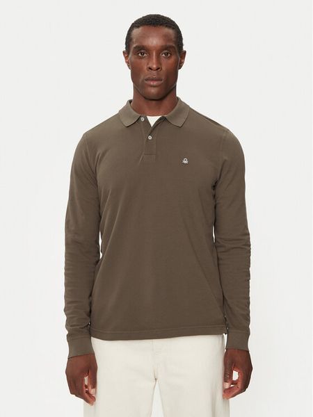 United Colors Of Benetton Polo 3089J3204 Brązowy Regular Fit. Brązowe koszulki polo męskie United Colors Of Benetton, m, bez wzorów, z bawełny, bez kołnierzyka, bez ramiączek. Za 119.99 zł.