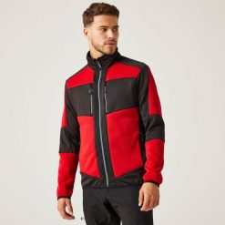 Bluza robocza hybrydowa unisex E-Volve. Czerwone bluzy z polaru męskie Regatta, m, bez wzorów, z polaru, biznesowe, bez ramiączek, bez kaptura. W wyprzedaży za 309.99 zł.