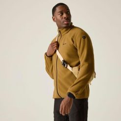 Hadfield Męski polar do chodzenia z pełnym zamkiem błyskawicznym. Żółte bluzy z polaru męskie Regatta, m, bez wzorów, z polaru, sportowe, bez ramiączek, bez kaptura. W wyprzedaży za 129.99 zł.