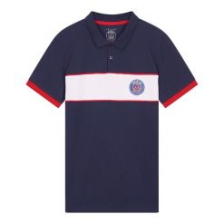 PSG polo męskie. Niebieskie koszulki polo męskie PSG, m, bez wzorów, sportowe, bez kołnierzyka, bez ramiączek. Za 214.99 zł.