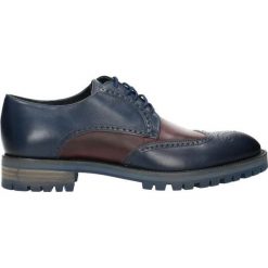 Półbuty DAN. Niebieskie eleganckie półbuty męskie Gino Rossi, ze skóry, eleganckie. W wyprzedaży za 349.90 zł.