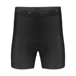 Spodenki rowerowe wewnętrzne męskie Quest Core Trailwear. Czarne szorty sportowe męskie Quest, bez wzorów, sportowe. Za 129.99 zł.