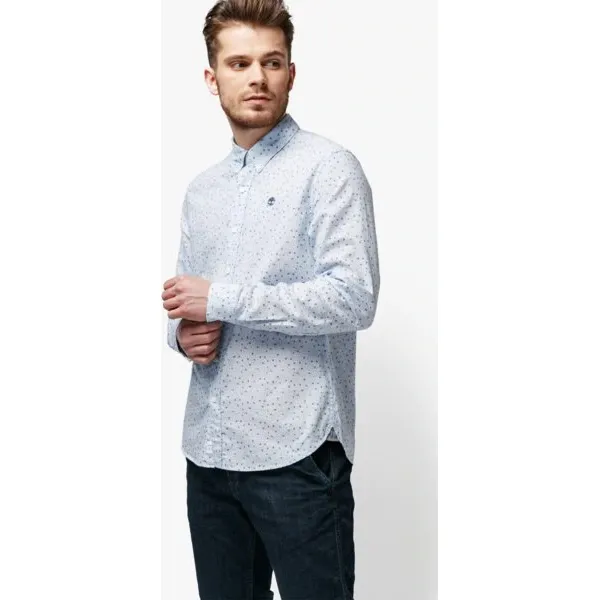 Timberland Koszula Ls Mumford River Chambray Eclectic Microp , niebieski, rozmiar L. Niebieskie koszule męskie Timberland, l, z aplikacjami, z bawełny, bez kołnierzyka, bez ramiączek. W wyprzedaży za 279.99 zł.