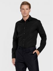 Hugo Koszula Elisha02 50479396 Czarny Slim Fit. Czarne koszule męskie Hugo, m, bez wzorów, z bawełny, bez kołnierzyka, bez ramiączek. Za 379.99 zł.