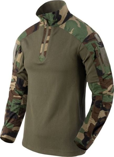 Helikon - Bluza MCDU Combat - Woodland / Olive. Zielone bluzy nierozpinane męskie Helikon-Tex, m, bez wzorów, bez ramiączek, bez kaptura. Za 299.99 zł.