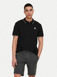 Only & Sons Polo Fletcher 22024827 Czarny Regular Fit. Czarne koszulki polo męskie Only & Sons, m, bez wzorów, z bawełny, bez kołnierzyka, bez ramiączek. Za 79.99 zł.