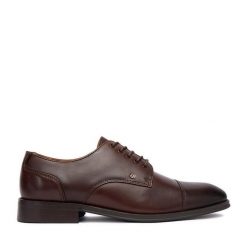 Półbuty GINO ROSSI. Brązowe eleganckie półbuty męskie Gino Rossi, wizytowe, bez obcasa, bez zapięcia. Za 269.99 zł.