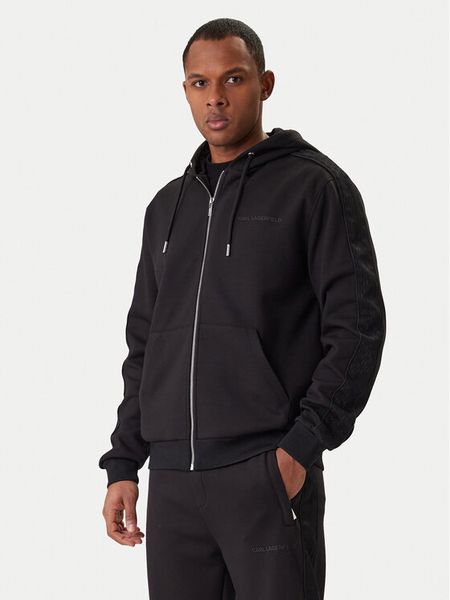 KARL LAGERFELD Bluza 705007 561902 Czarny Regular Fit. Czarne bluzy rozpinane męskie KARL LAGERFELD, l, bez wzorów, z syntetyku, bez ramiączek, bez kaptura. Za 940.99 zł.