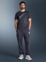 4F T-shirt regular z nadrukiem męski - szary XL. Szare t-shirty męskie 4f, m, bez wzorów, z bawełny, bez kołnierzyka, bez ramiączek. Za 69.99 zł.