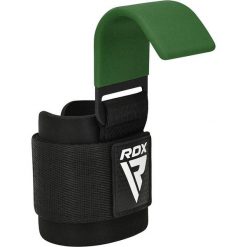Paski do podnoszenia ciężarów z hakami RDX W5 Weight Lifting Hook Strap. Zielone paski męskie RDX SPORTS, bez wzorów, sportowe. Za 89.99 zł.