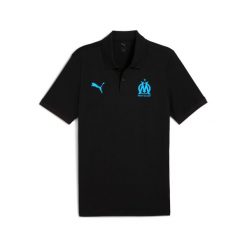 Polo OM. Czarne koszulki polo męskie Puma, bez wzorów, sportowe, bez kołnierzyka, bez ramiączek. Za 205.00 zł.