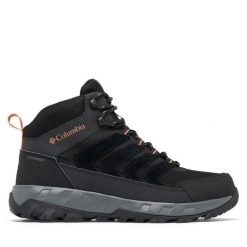 Trekkingi Columbia. Czarne buty trekkingowe męskie Columbia, bez wzorów, sportowe, bez obcasa, bez zapięcia. Za 319.99 zł.