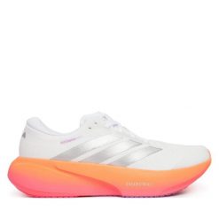 Buty do biegania adidas. Białe buty do biegania męskie ADIDAS, bez wzorów, bez zapięcia, do biegania. Za 649.99 zł.