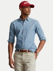 Polo Ralph Lauren Koszula Core Replen 710548538 Niebieski Slim Fit. Niebieskie koszule męskie Polo Ralph Lauren, m, bez wzorów, z bawełny, bez kołnierzyka, bez ramiączek. Za 489.99 zł.